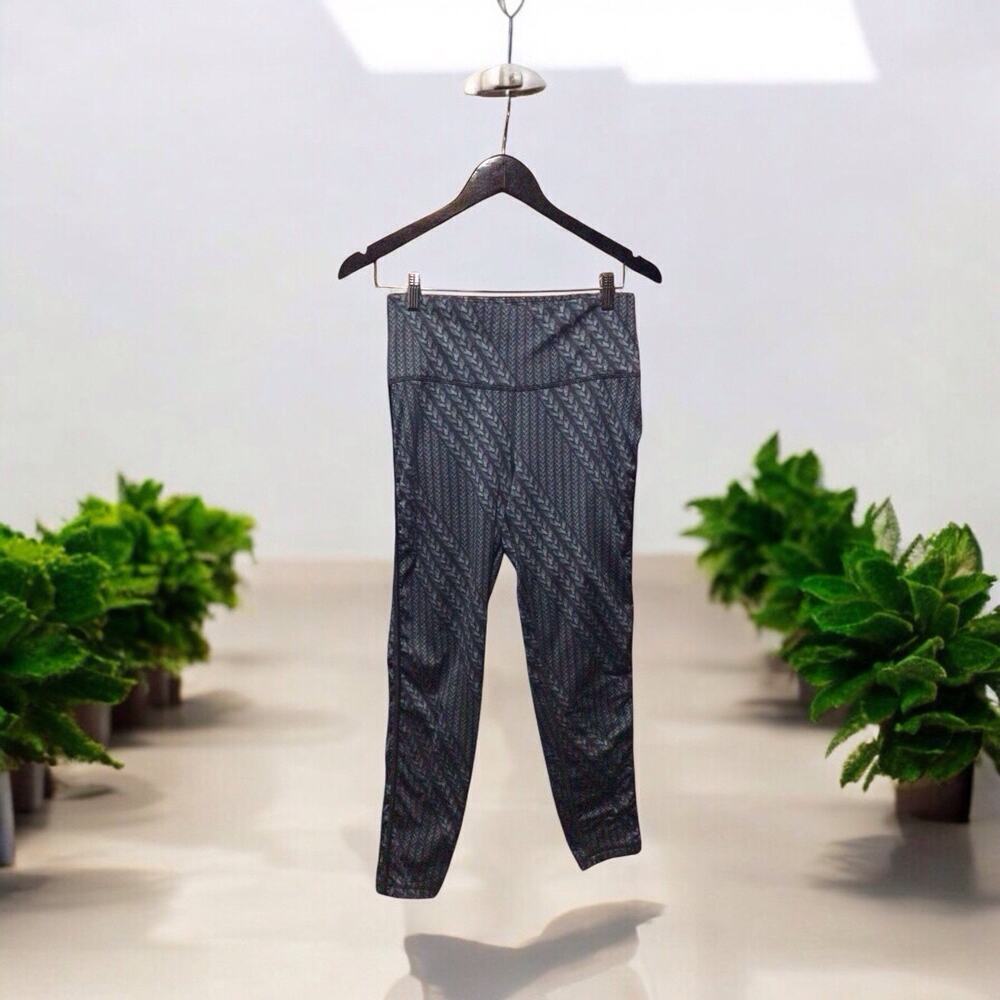 Aerie Play Thick Fleece Lined Leggings Sweater Knit Print Size L